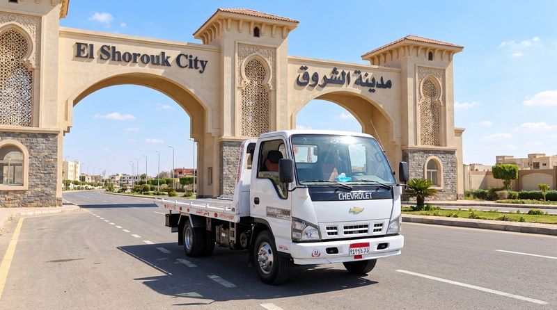 ونش الحربي أمام بوابة مدينة الشروق لإنقاذ وسحب السيارات 01030185097